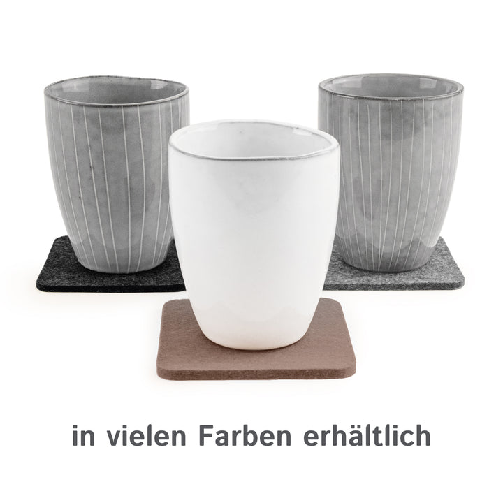 Filz Glasuntersetzer in cappuccino 4 Stück 3mm dick 9x9cm