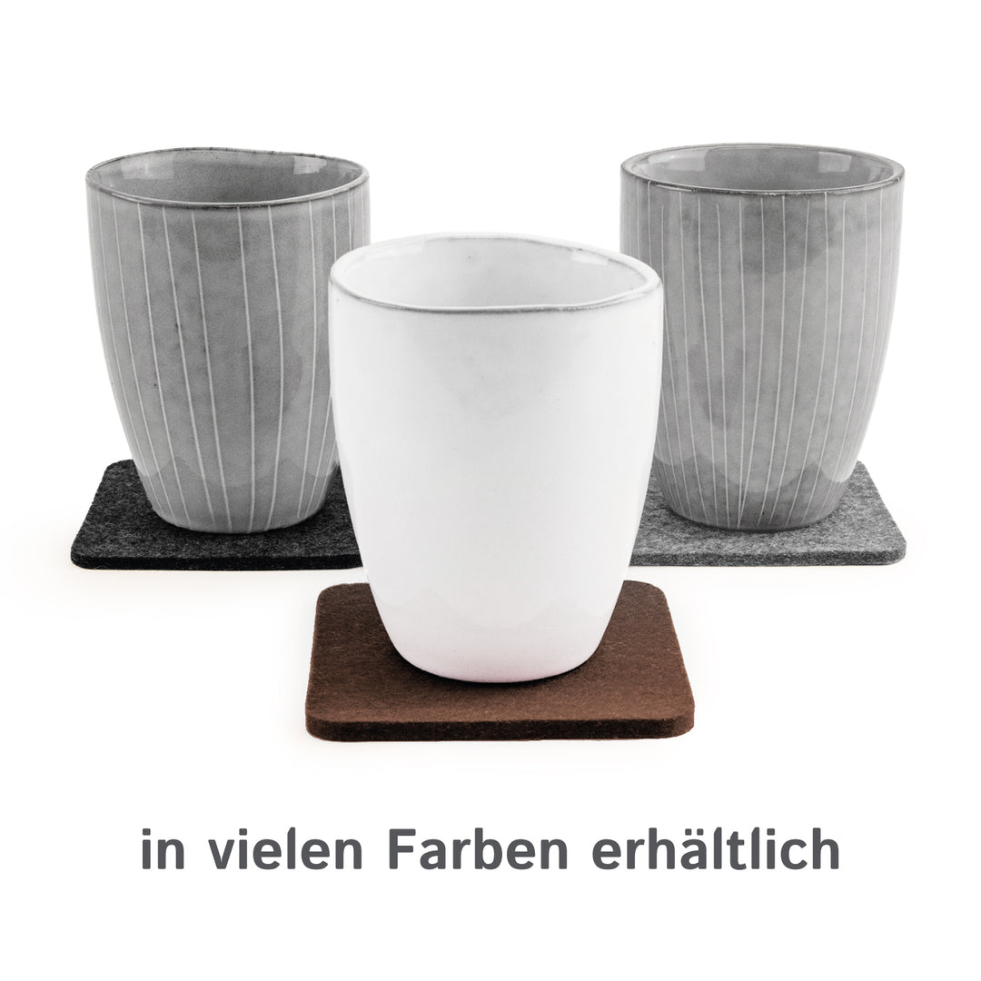 Filz Glasuntersetzer in kaffee 4 Stück 3mm dick 9x9cm