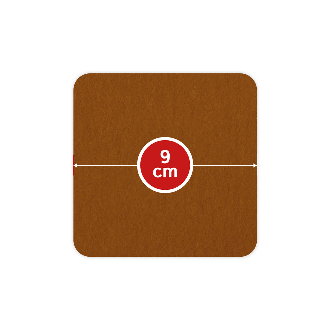 Filz Glasuntersetzer in braun 4 Stück 3mm dick 9x9cm
