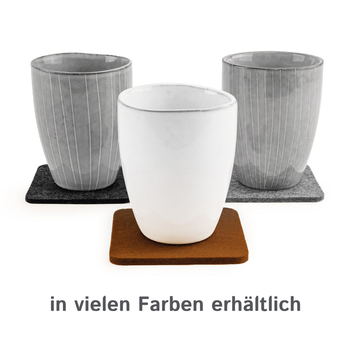 Filz Glasuntersetzer in braun 4 Stück 3mm dick 9x9cm