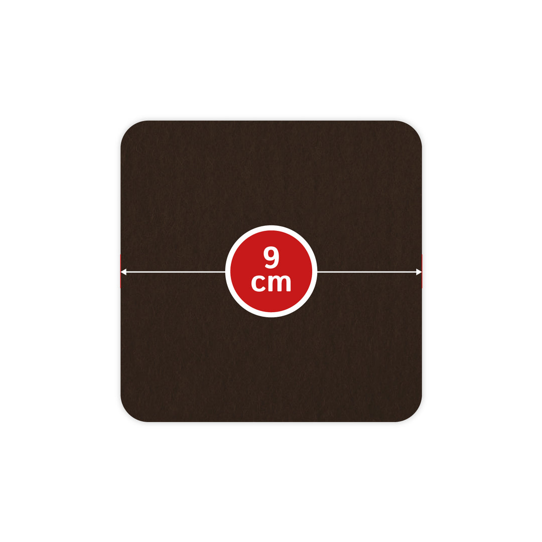 Filz Glasuntersetzer in schoko 4 Stück 3mm dick 9x9cm
