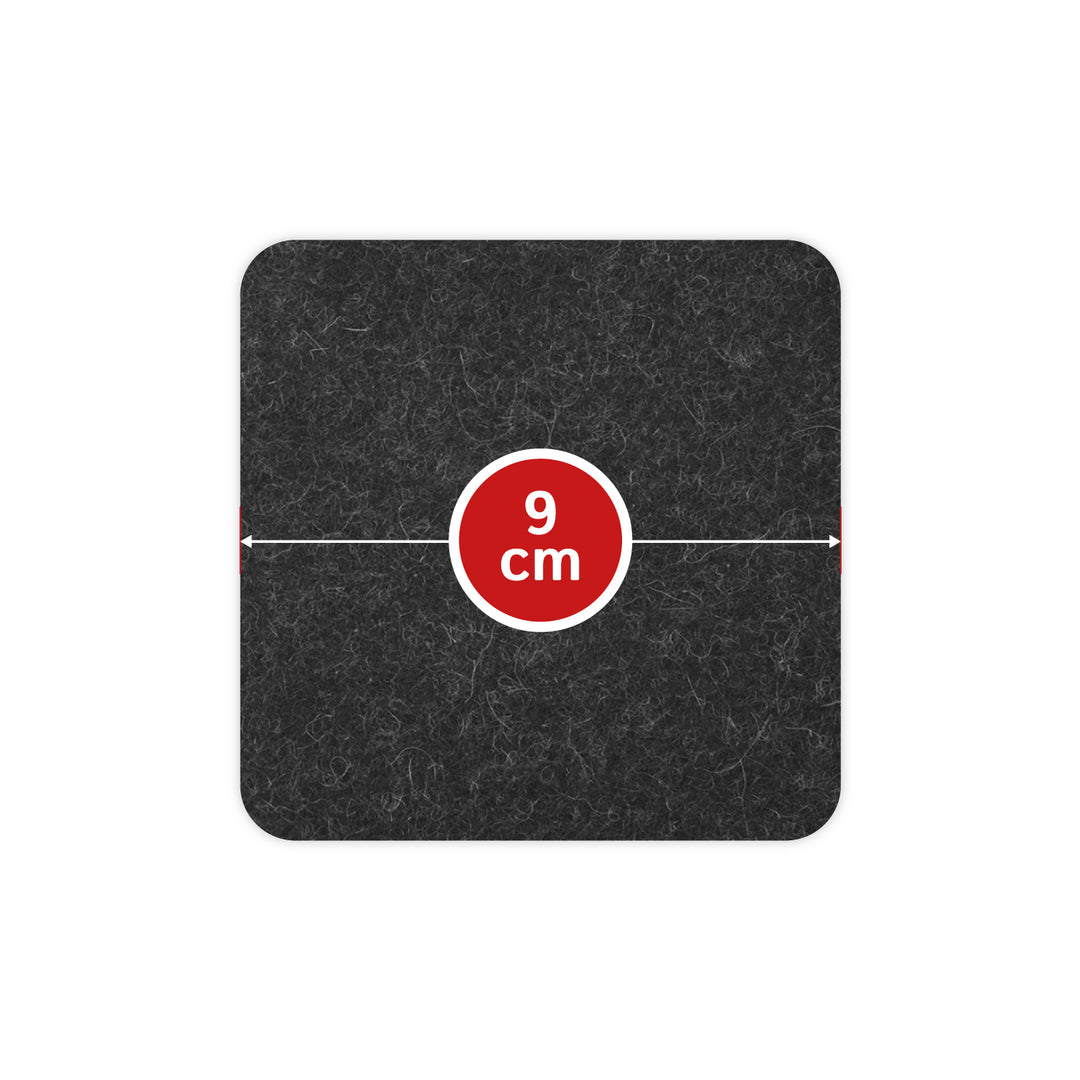 Filz Glasuntersetzer in graphit 4 Stück 3mm dick 9x9cm