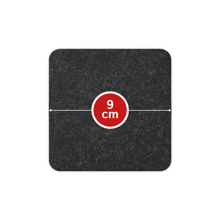 Filz Glasuntersetzer in graphit 4 Stück 3mm dick 9x9cm