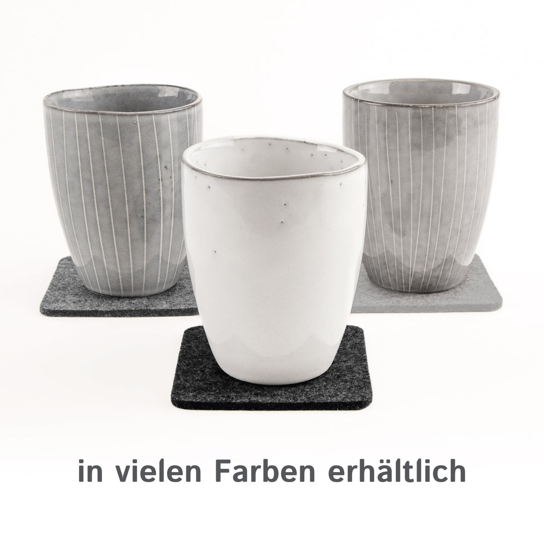 Sous-verres à bière en feutre, coins arrondis, 9 x 9 cm, épaisseur 3 mm, lot de 4