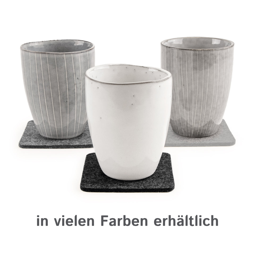 Filz Glasuntersetzer in graphit 4 Stück 3mm dick 9x9cm