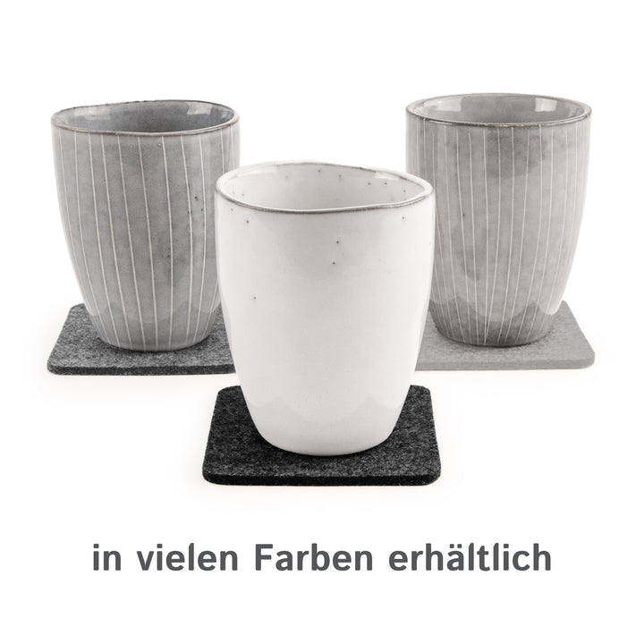 Filz Glasuntersetzer in graphit 4 Stück 3mm dick 9x9cm