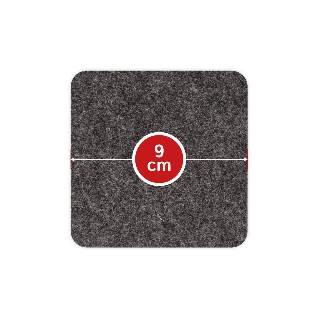 Filz Glasuntersetzer in anthrazit 4 Stück 3mm dick 9x9cm