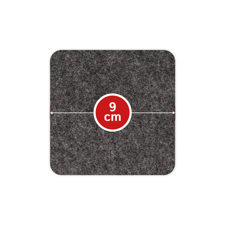 Filz Glasuntersetzer in anthrazit 4 Stück 3mm dick 9x9cm