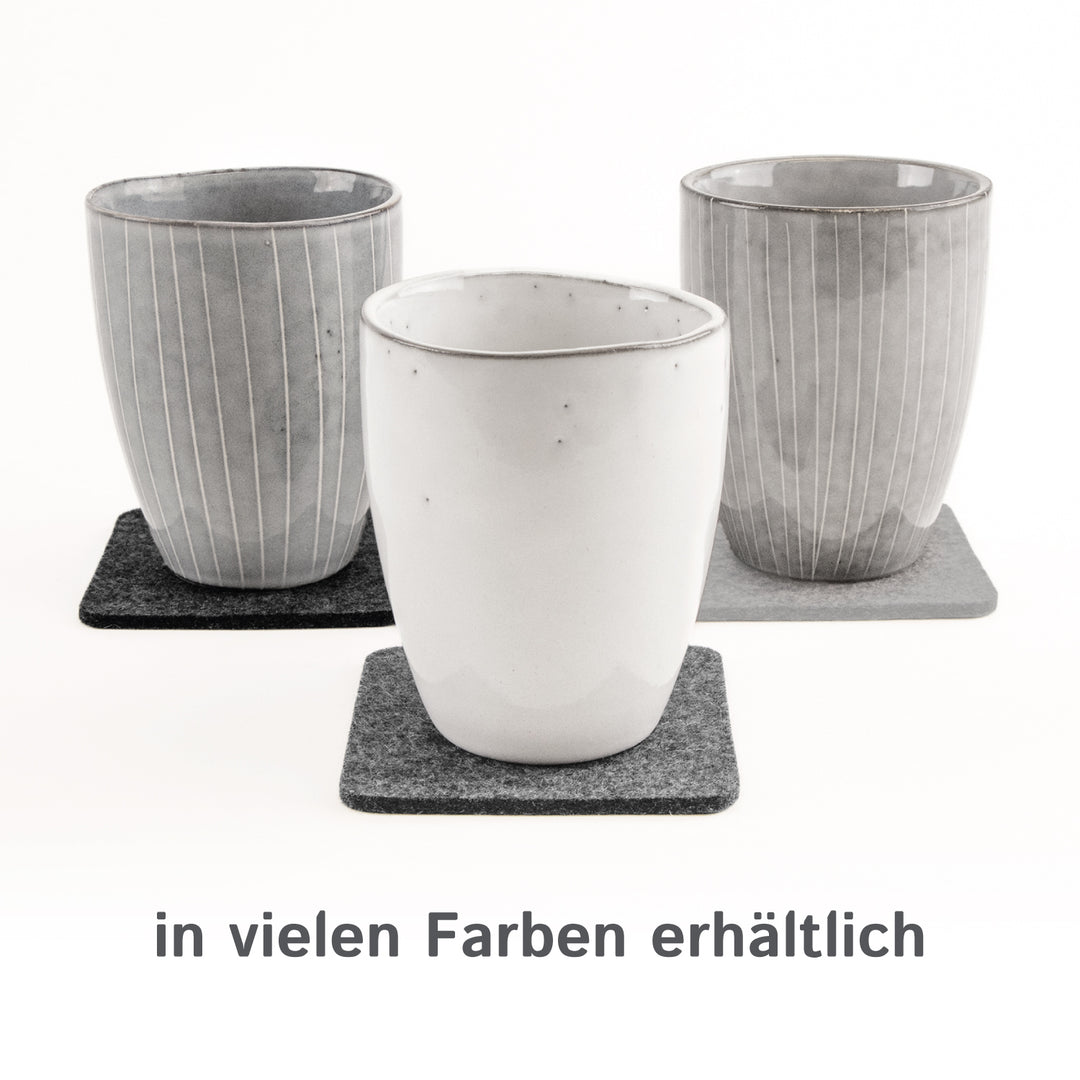 Sous-verres à bière en feutre, coins arrondis, 9 x 9 cm, épaisseur 3 mm, lot de 4