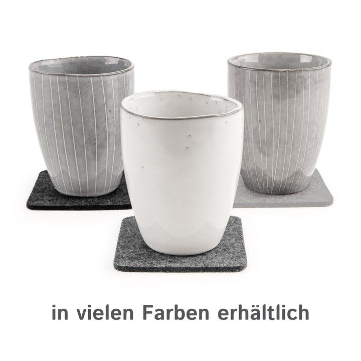 Filz Glasuntersetzer in anthrazit 4 Stück 3mm dick 9x9cm