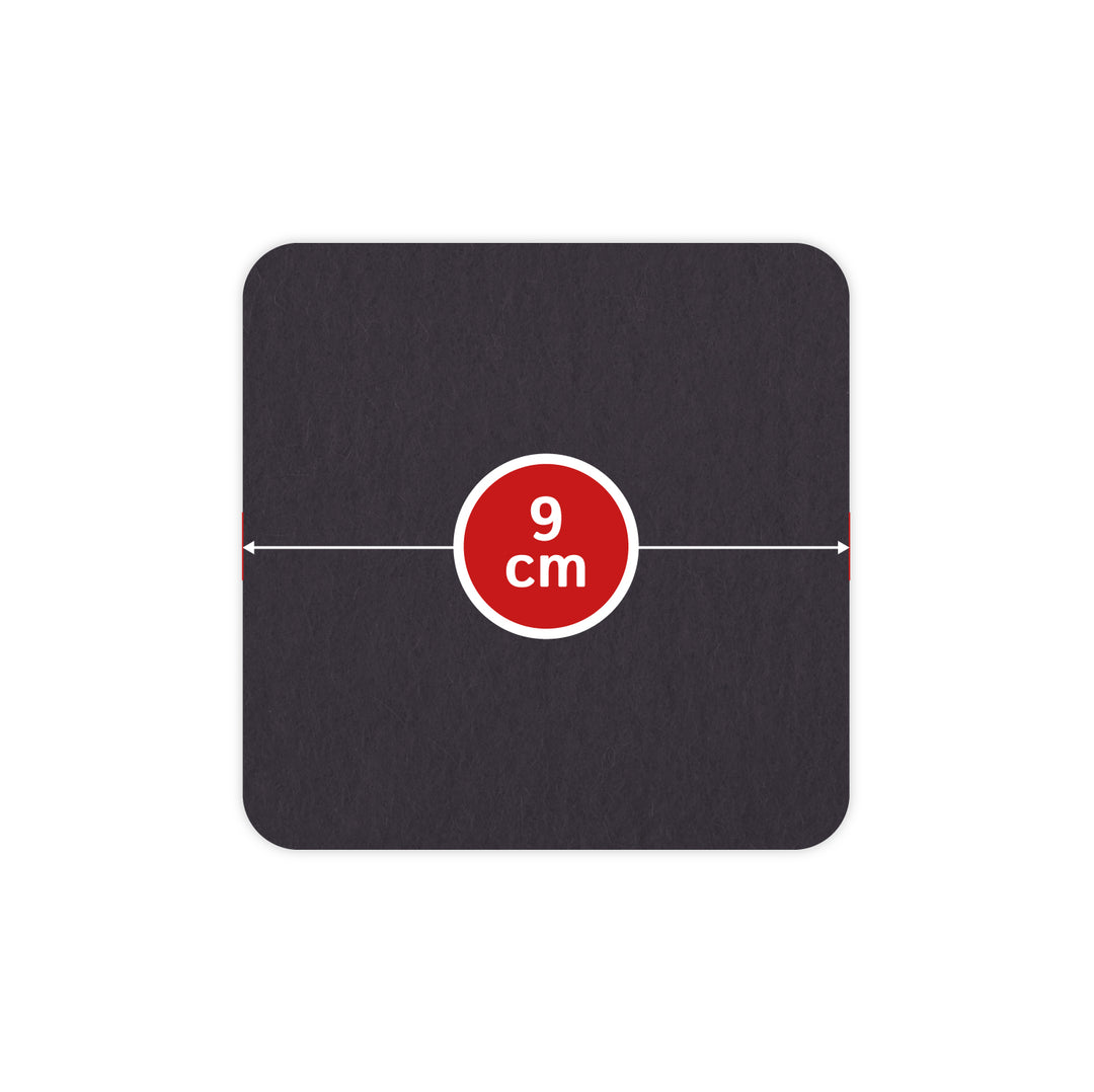 Filz Glasuntersetzer in grau 4 Stück 3mm dick 9x9cm