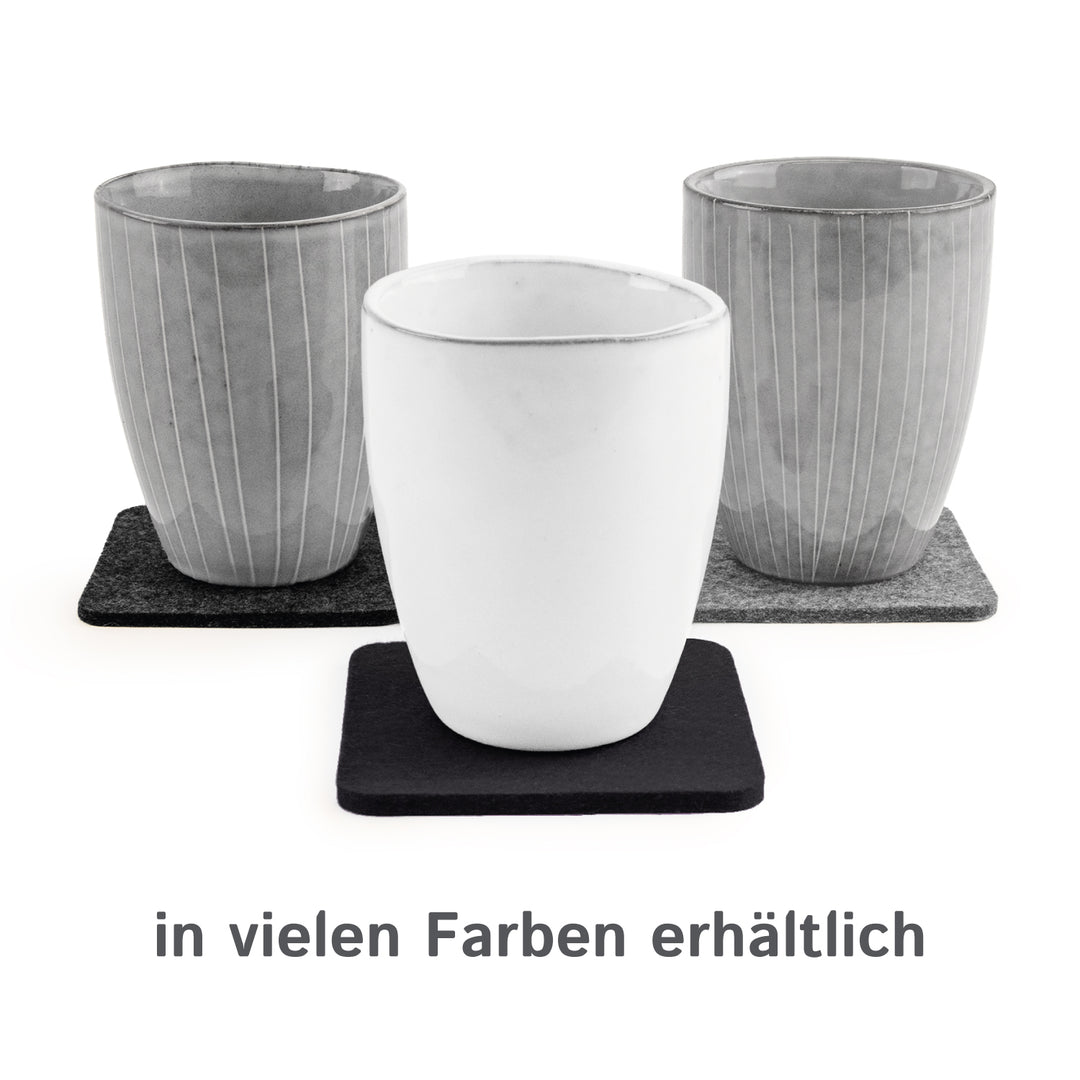 Filz Glasuntersetzer in grau 4 Stück 3mm dick 9x9cm