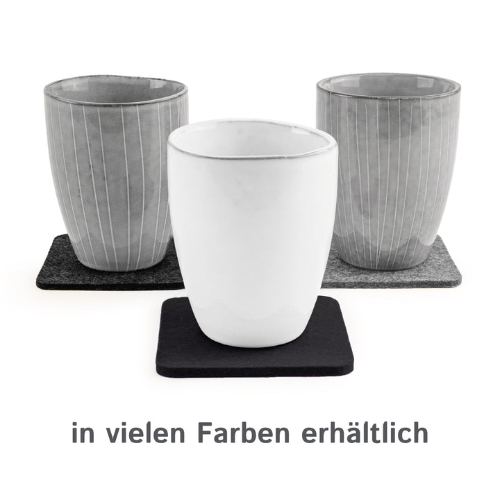 Filz Glasuntersetzer in grau 4 Stück 3mm dick 9x9cm