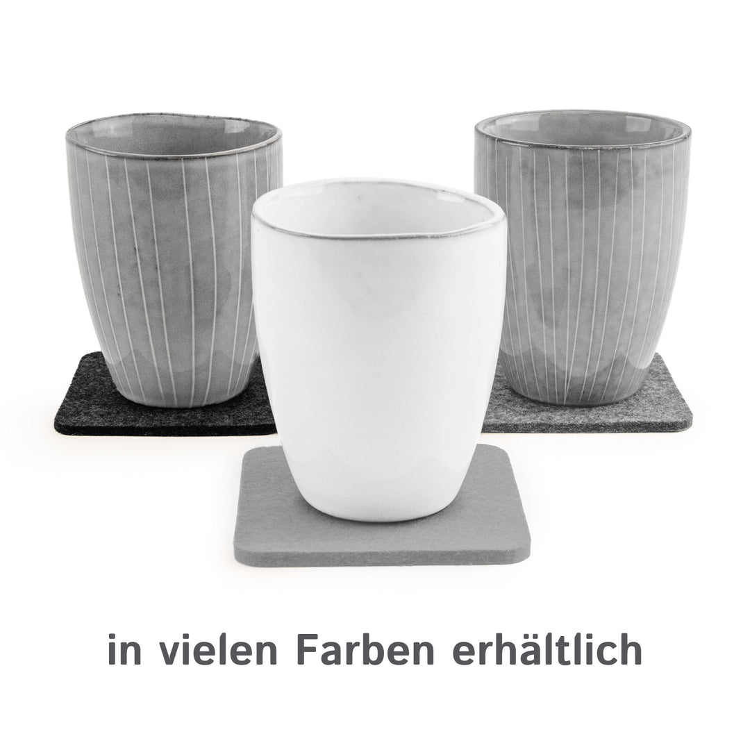 Filz Glasuntersetzer in steingrau 4 Stück 3mm dick 9x9cm