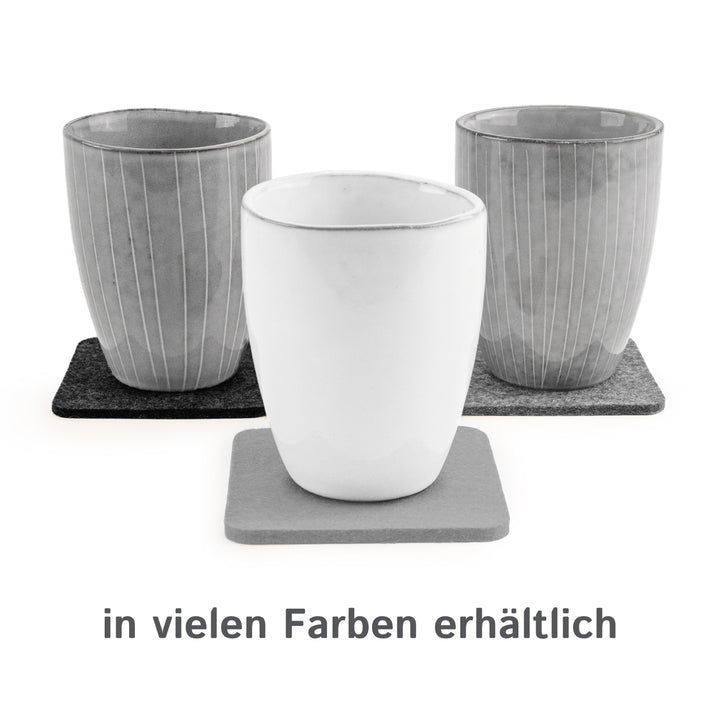 Filz Glasuntersetzer in steingrau 4 Stück 3mm dick 9x9cm