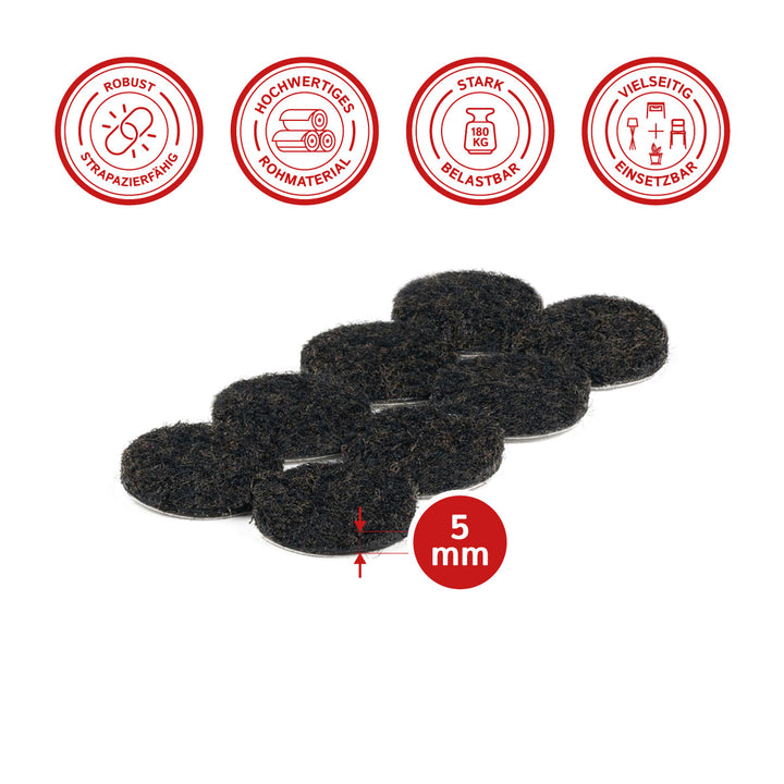 Felt gliders, self-adhesive, set of 64