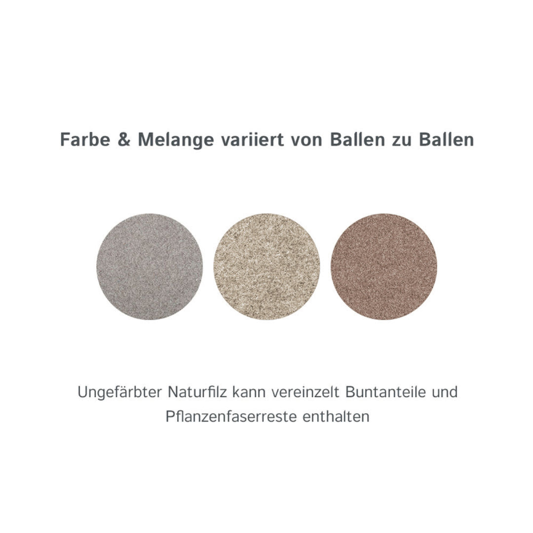 Wollfilz Meterware 3mm dick, 1,70m breit (weich 0,20 kg/cdm), dicker Filz auf Rolle