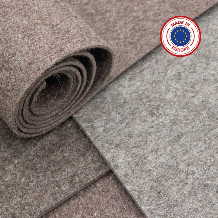 Wollfilz Meterware 3mm dick, 1,70m breit (weich 0,20 kg/cdm), dicker Filz auf Rolle
