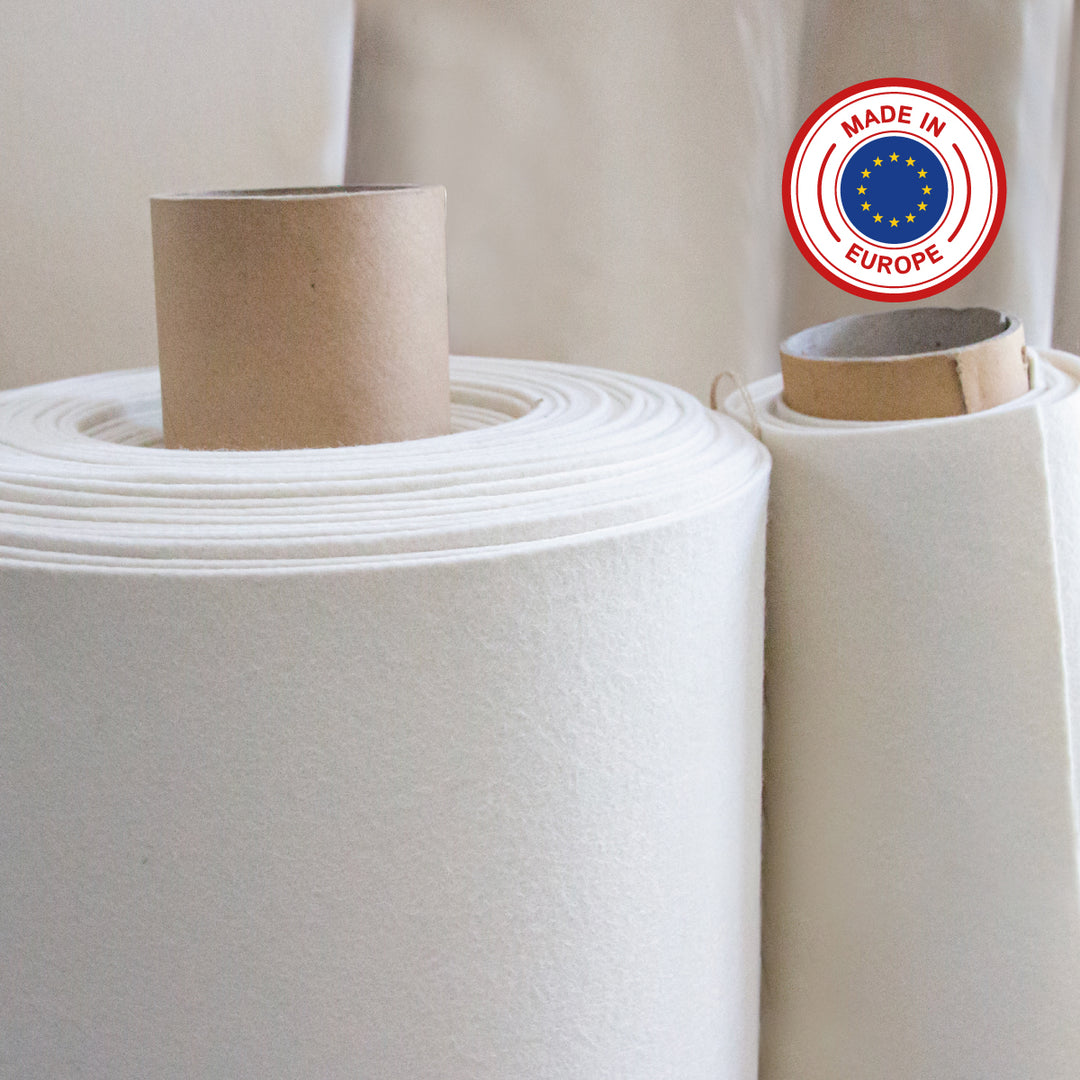 Wollfilz Meterware 3mm dick, 1,70m breit (weich 0,20 kg/cdm), dicker Filz auf Rolle