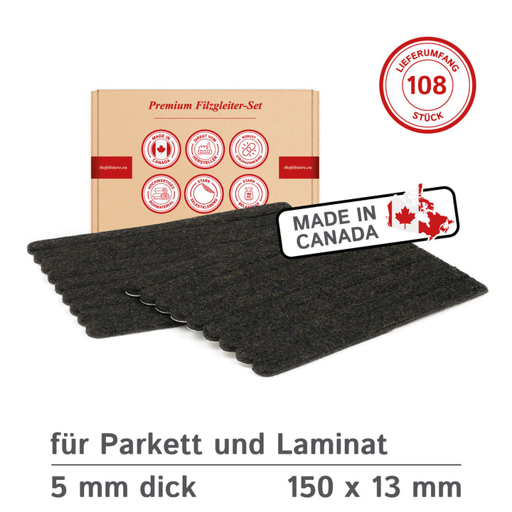 Filzstreifen selbstklebend 13mm breit, 15 cm lang, 5mm dick