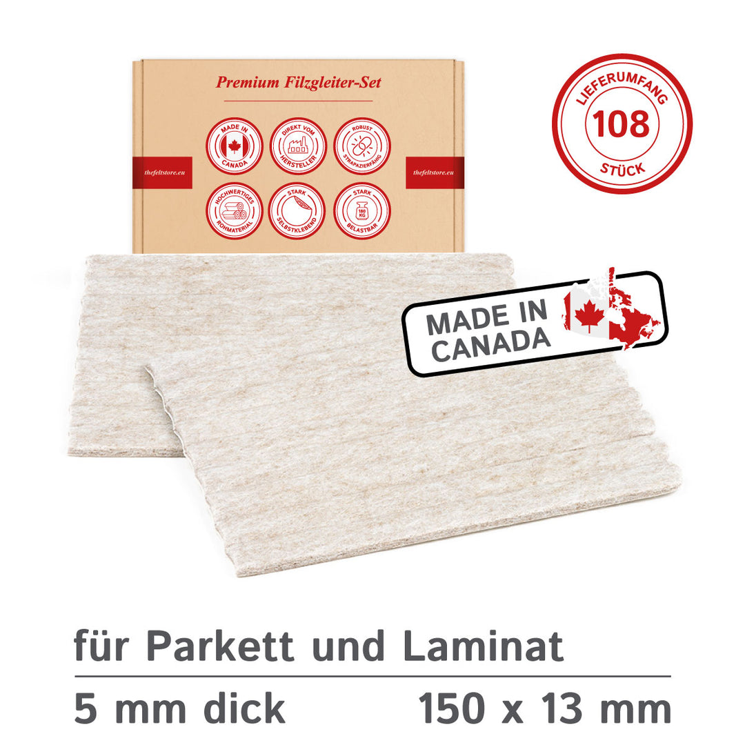 Filzstreifen selbstklebend 13mm breit, 15 cm lang, 5mm dick