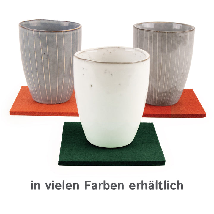 Untersetzer aus Designfilz, eckig, 11 x 11 cm, 5 mm dick, 4 Stück
