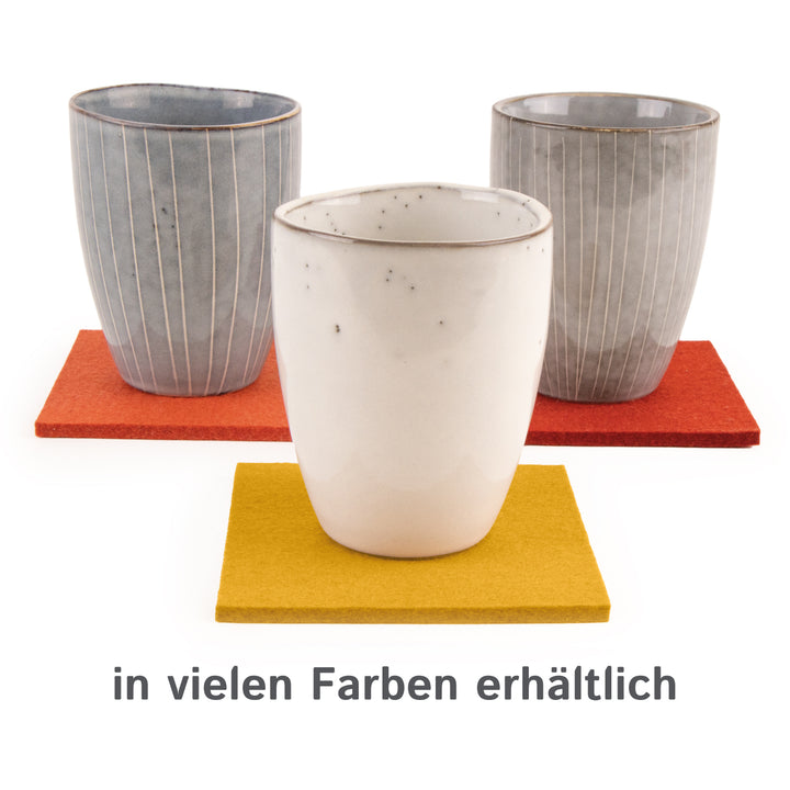 Untersetzer aus Designfilz, eckig, 11 x 11 cm, 5 mm dick, 4 Stück