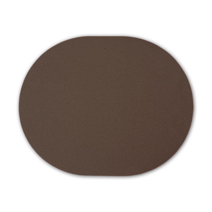 Placemat made of designer felt from filzbrand, oval, 42 x 34 cm, 5 mm thick, 1 piece, brown