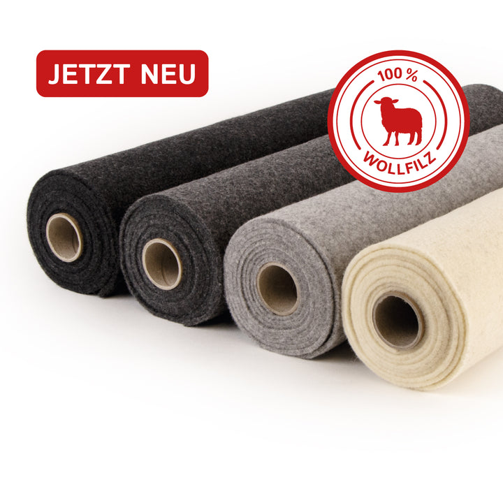 Wollfilz für Camper: 100% Natur-Nadelfilz - 3mm dick dehnbar & atmungsaktiv - Made in Germany