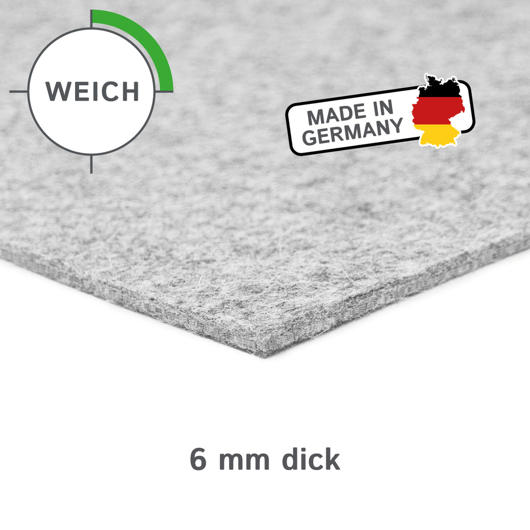Wollfilz Zuschnitt 6 mm dick, (weich - 0,20 g/cm³)