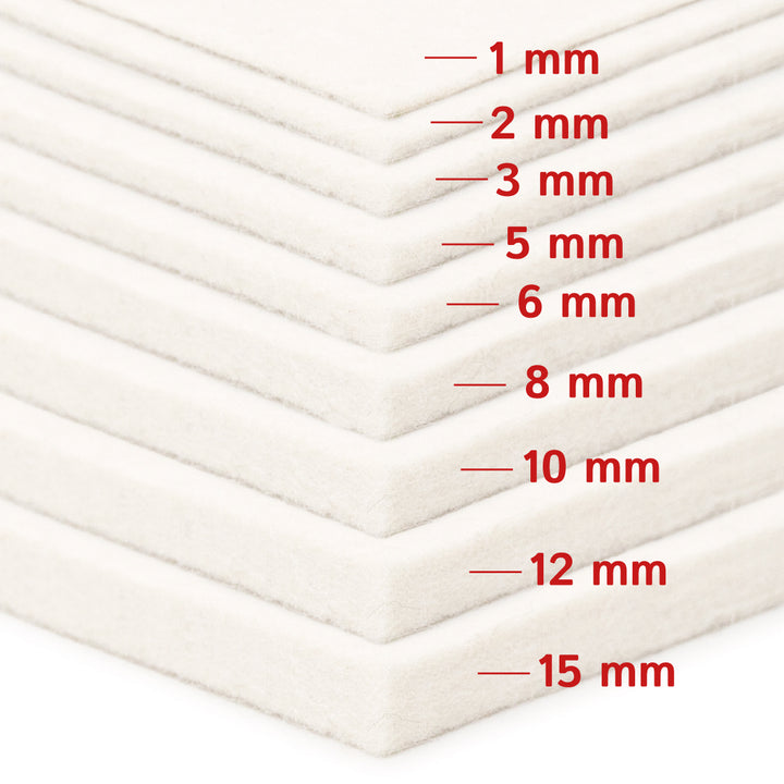 Wollfilz Zuschnitt 6 mm dick, (weich - 0,20 g/cm³)