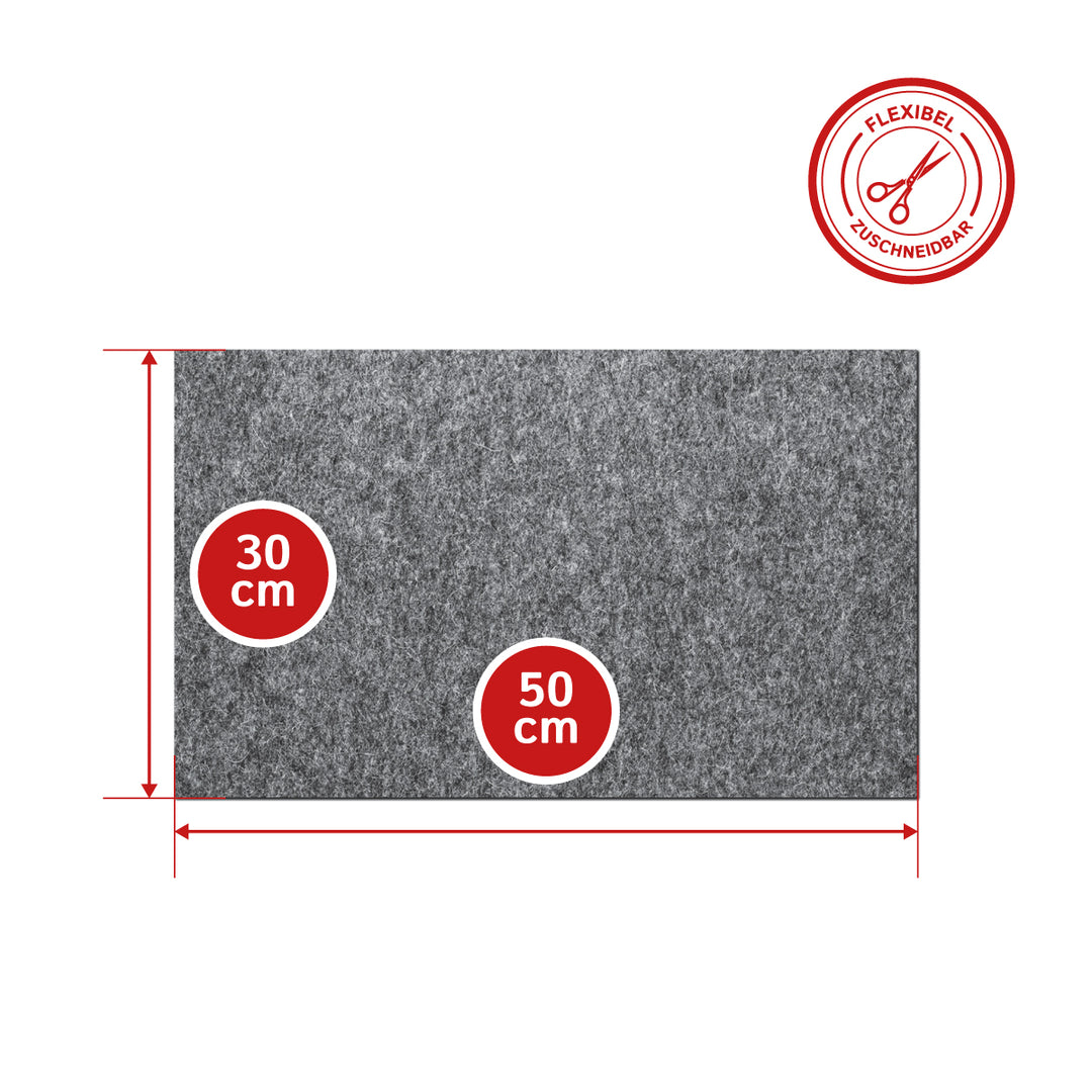 Wollfilz Zuschnitt 1 mm dick, (fest - 0,36 g/cm³)