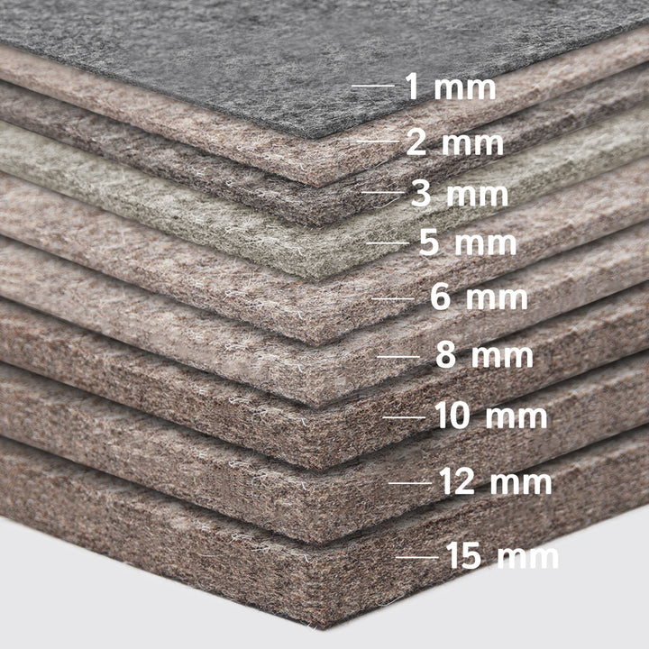 Wollfilz Zuschnitt 2 mm dick, (fest - 0,36 g/cm³)