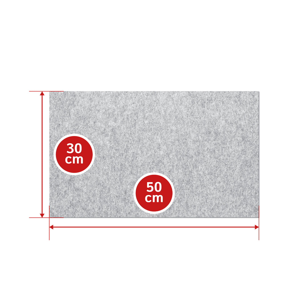 Fustella autoadesiva in feltro di lana morbida di 1 mm di spessore - Pannello in feltro da 350 g/m² (densità 0,20 g/cm³)