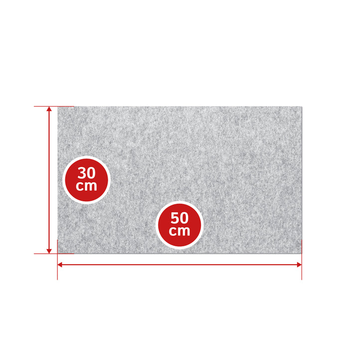 Fustella autoadesiva in feltro di lana morbida di 1 mm di spessore - Pannello in feltro da 350 g/m² (densità 0,20 g/cm³)