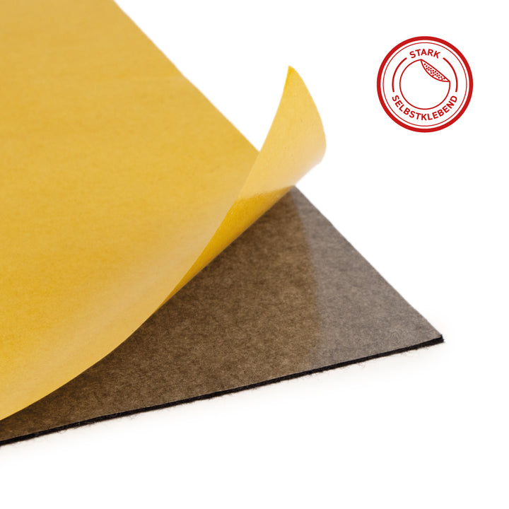 Fustella autoadesiva in feltro di lana morbida di 1 mm di spessore - Pannello in feltro da 350 g/m² (densità 0,20 g/cm³)