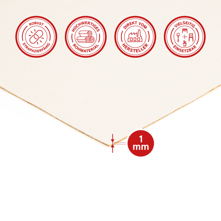 Fustella autoadesiva in feltro di lana morbida di 1 mm di spessore - Pannello in feltro da 350 g/m² (densità 0,20 g/cm³)