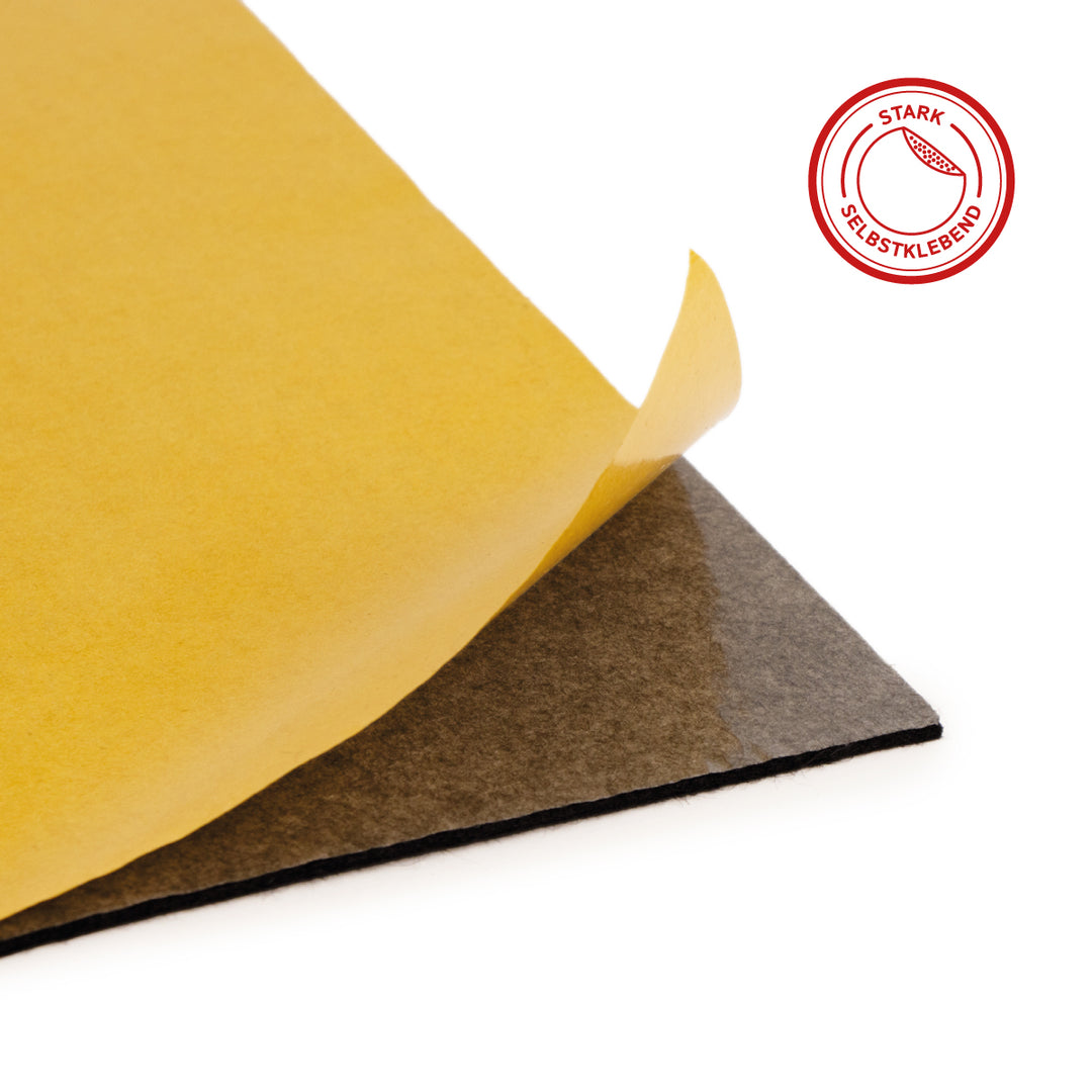 Selbstklebender weicher Wollfilz-Zuschnitt 2 mm dick – Filzplatte 550 g/m² (Dichte 0,20 g/cm³)