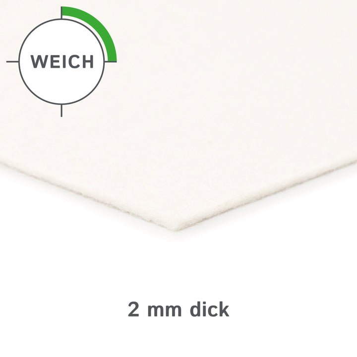 Wollfilz Zuschnitt selbstklebend 2 mm dick, (weich - 0,20 g/cm³)