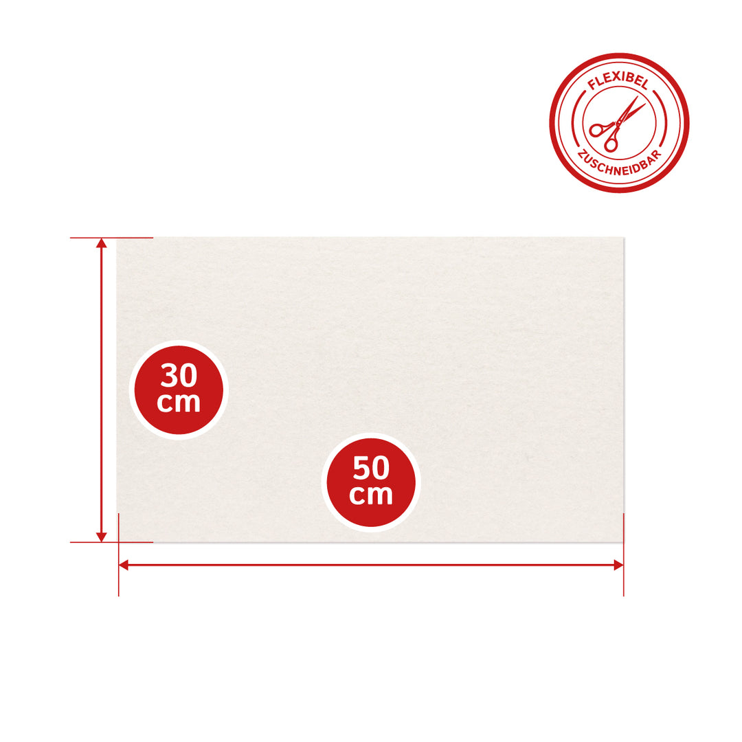 Wollfilz Zuschnitt selbstklebend 3 mm dick, (weich - 0,20 g/cm³)