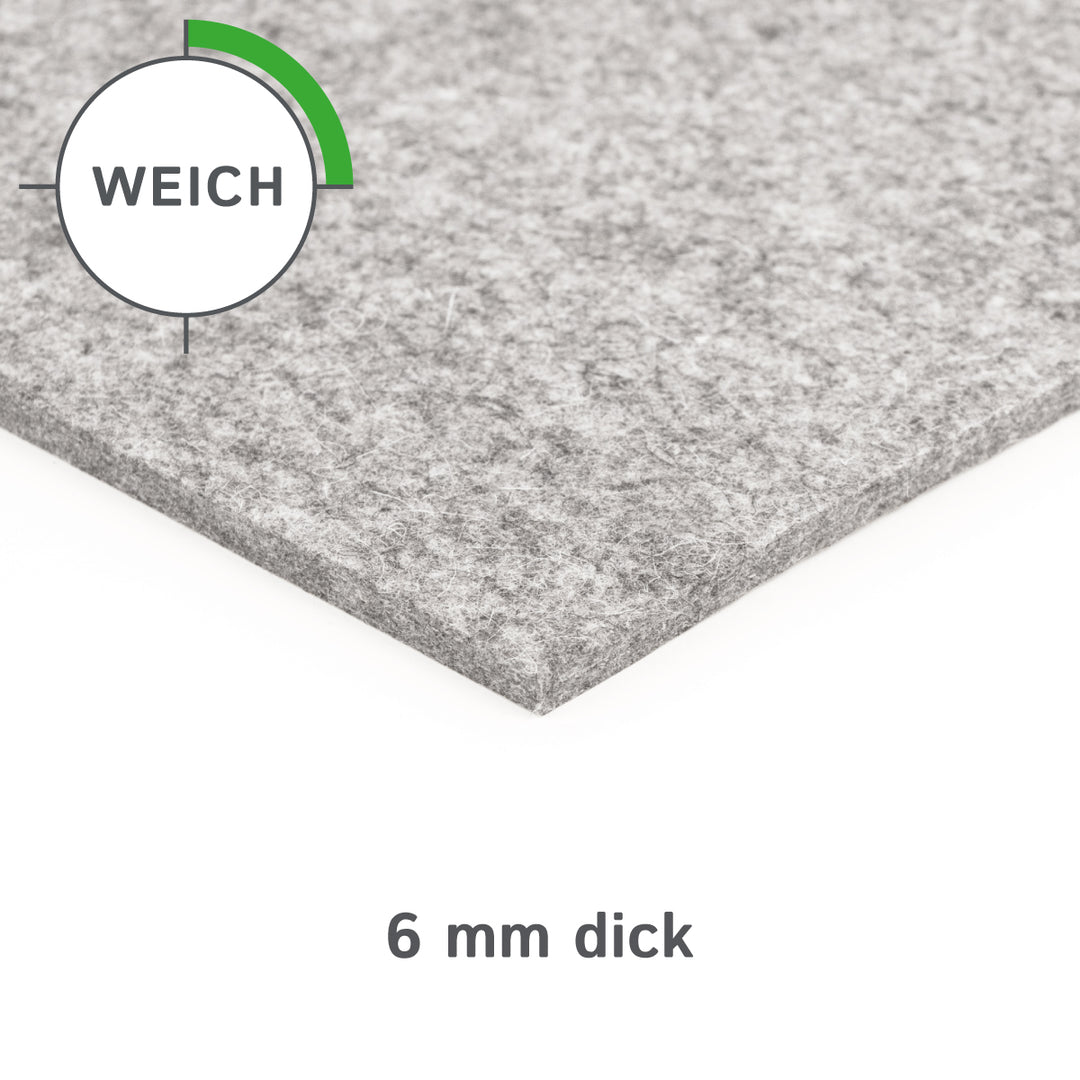Wollfilz Zuschnitt selbstklebend 6 mm dick, (weich - 0,20 g/cm³)