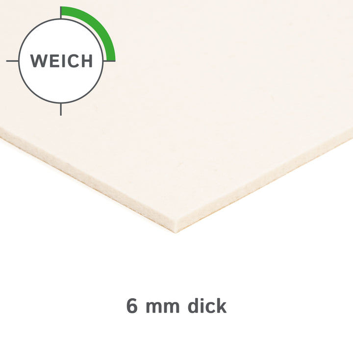 Wollfilz Zuschnitt selbstklebend 6 mm dick, (weich - 0,20 g/cm³)
