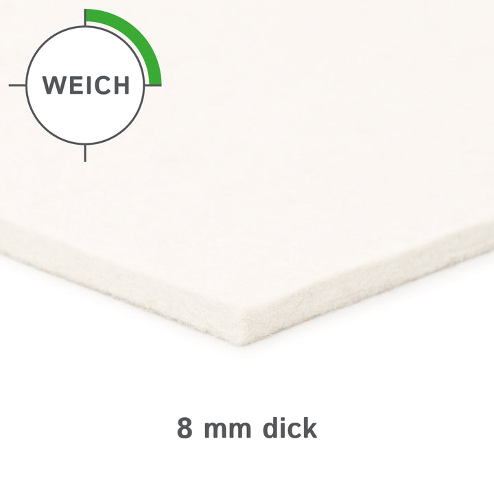 Wollfilz Zuschnitt selbstklebend 8 mm dick, (weich - 0,20 g/cm³)