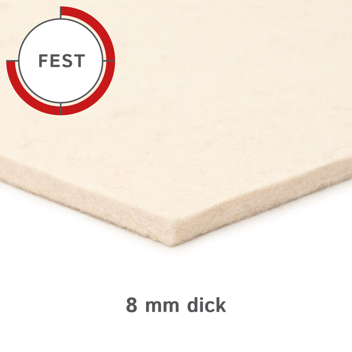 Wollfilz Zuschnitt selbstklebend 8 mm dick, (fest - 0,36 g/cm³)