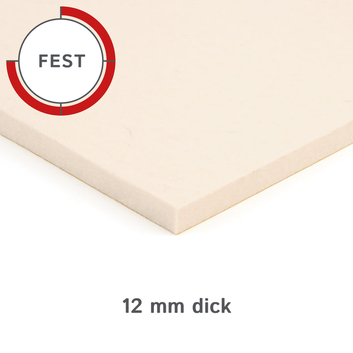 Wollfilz Zuschnitt selbstklebend 12 mm dick, (fest - 0,36 g/cm³)