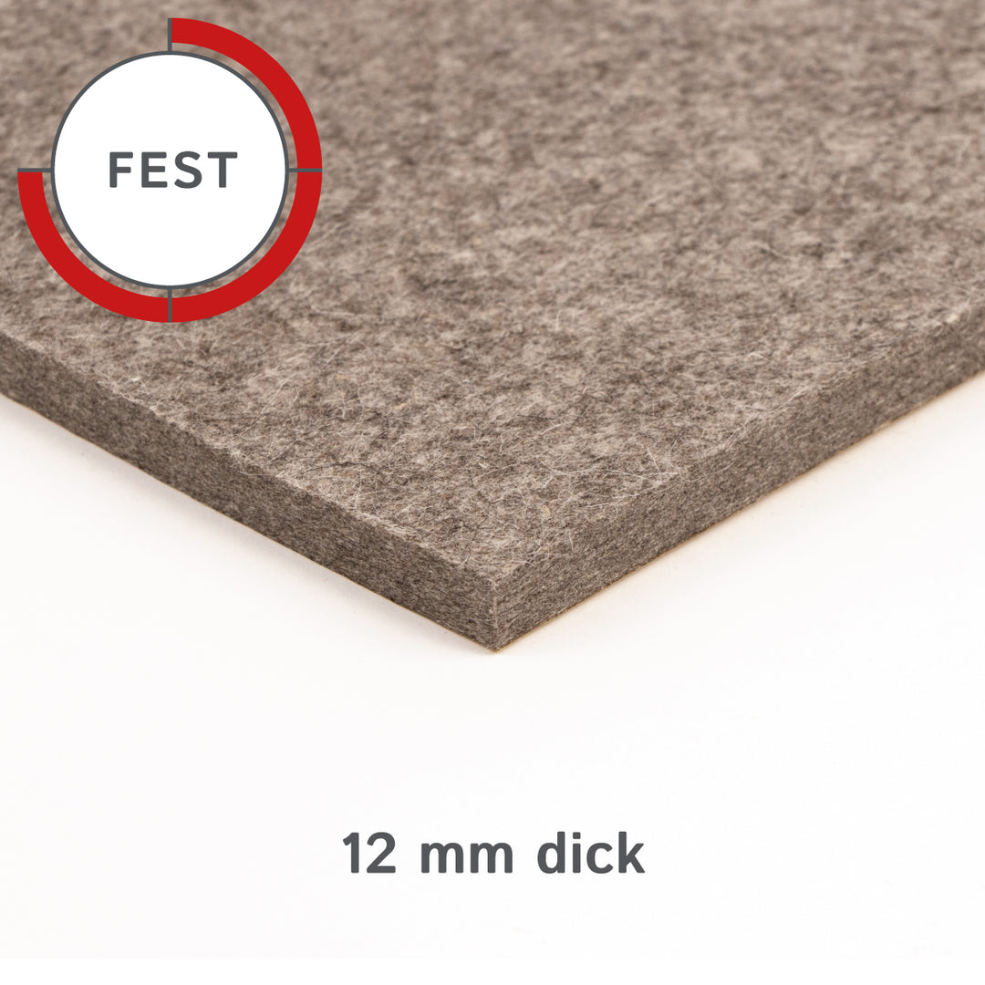 Wollfilz Zuschnitt selbstklebend 12 mm dick, (fest - 0,36 g/cm³)