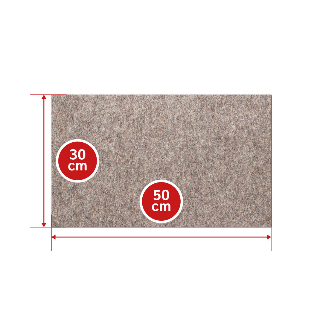 Wollfilz Zuschnitt selbstklebend 12 mm dick, (fest - 0,36 g/cm³)