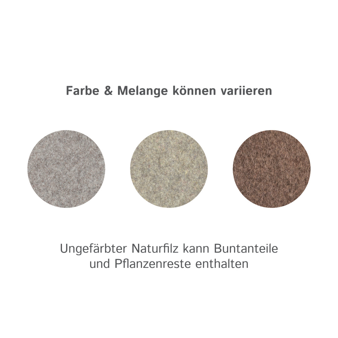 Wollfilz Zuschnitt selbstklebend 12 mm dick, (fest - 0,36 g/cm³)