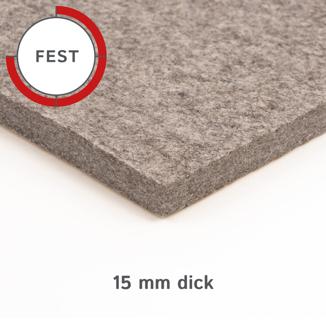 Wollfilz Zuschnitt selbstklebend 15 mm dick, (fest - 0,36 g/cm³)