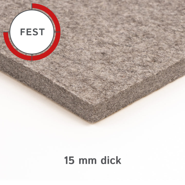 Wollfilz Zuschnitt selbstklebend 15 mm dick, (fest - 0,36 g/cm³)